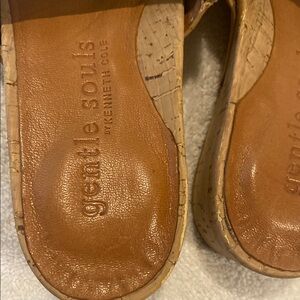 Gentle Souls Tan Leather Mules with Worn Patina